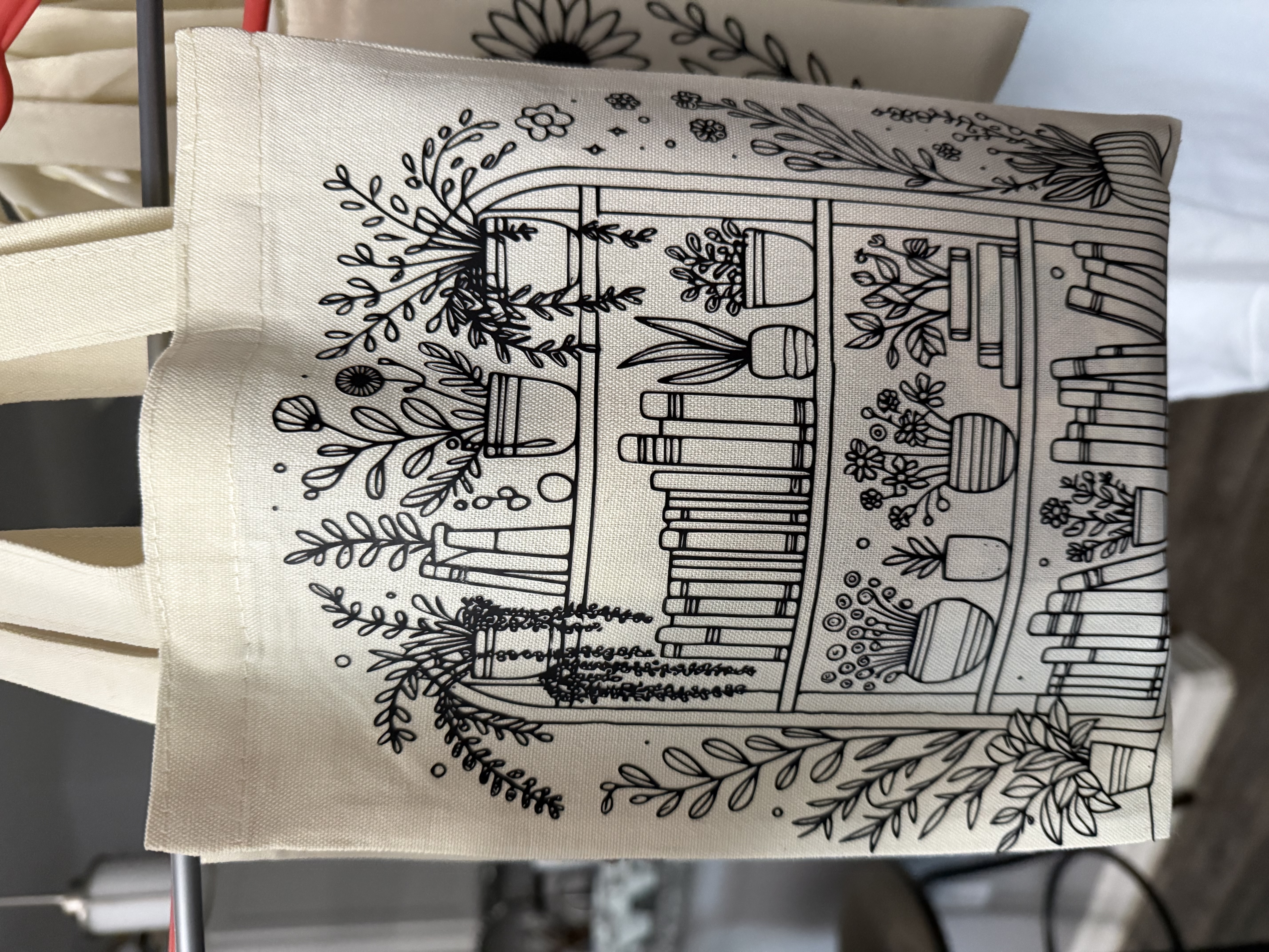 Illustrated bookshop tote bag