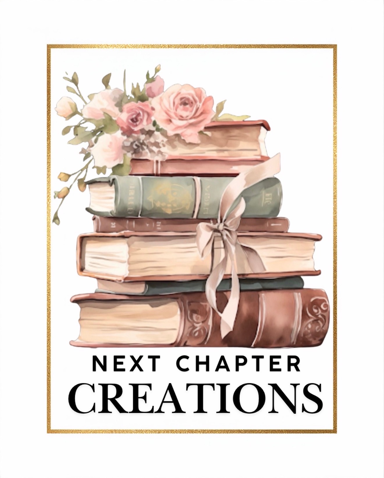 Next Chapter Creations floral book logo